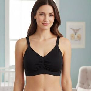 Motherhood Maternity Full Bust Seamless Nursing Bra Black Size L